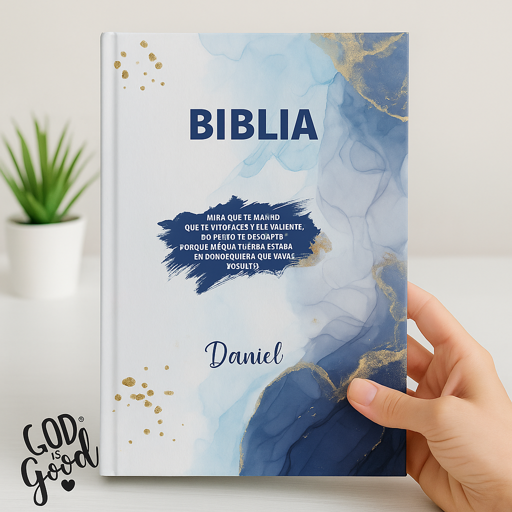 Biblia Blue Golden Personalizada