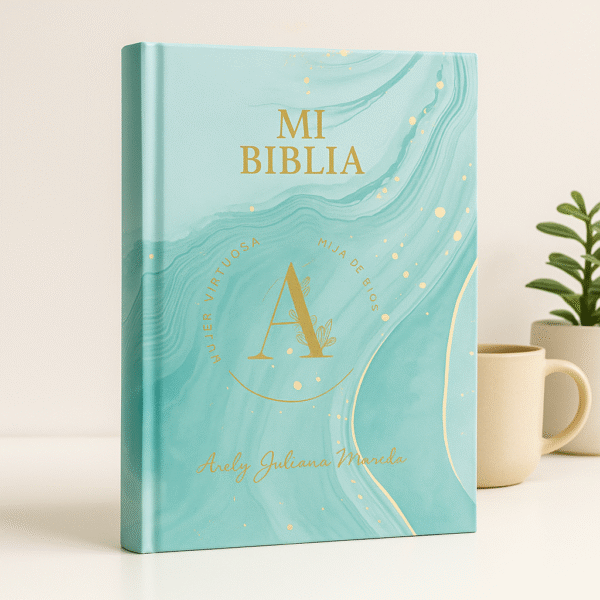 Biblia Golden acqua Personalizada